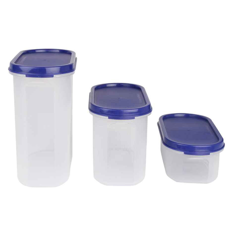 Cutting EDGE Plastic Modular Storage Containers |Set of 6 |525ml x2 |1200ml x2 |1800ml x2 |Dark Blue