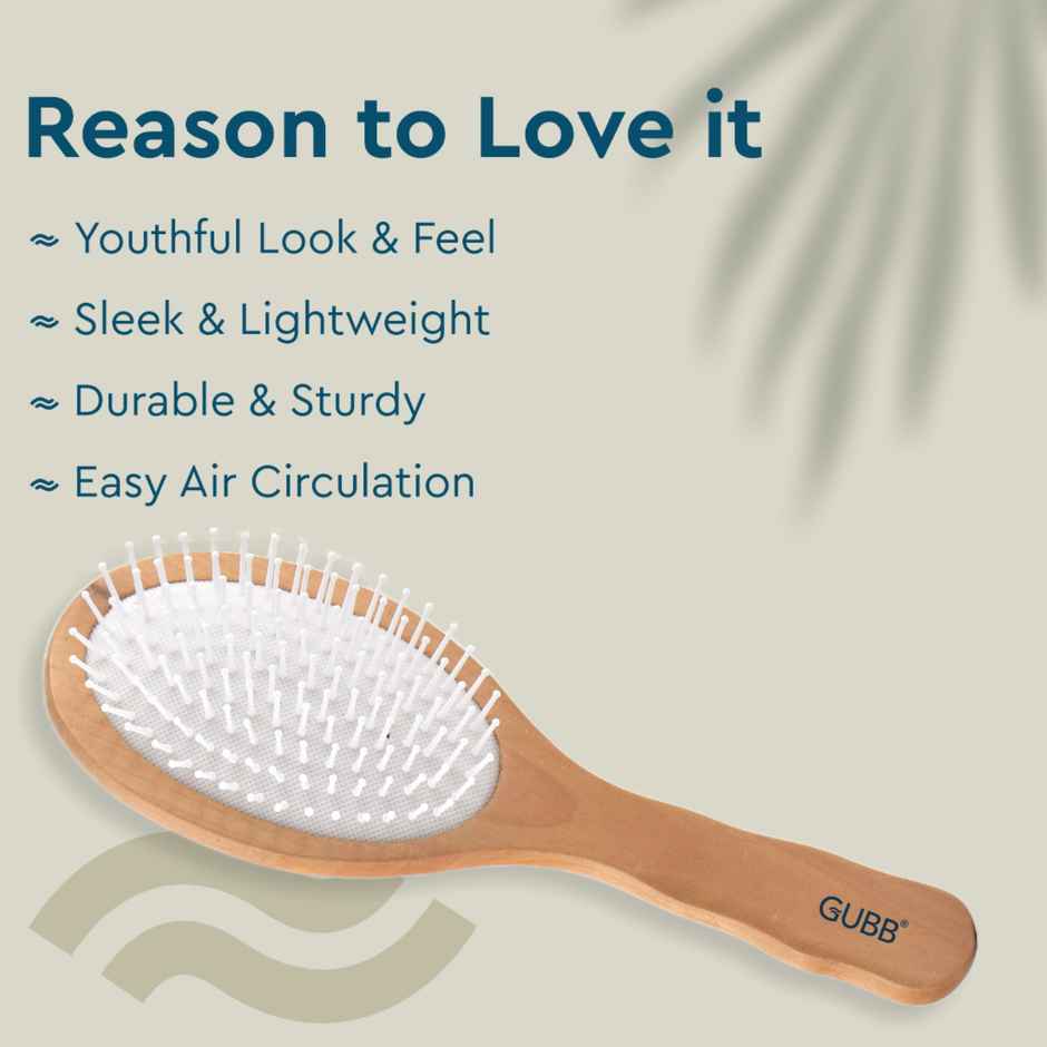 Gubb Oval Hair Brush Broad | Wooden Hues