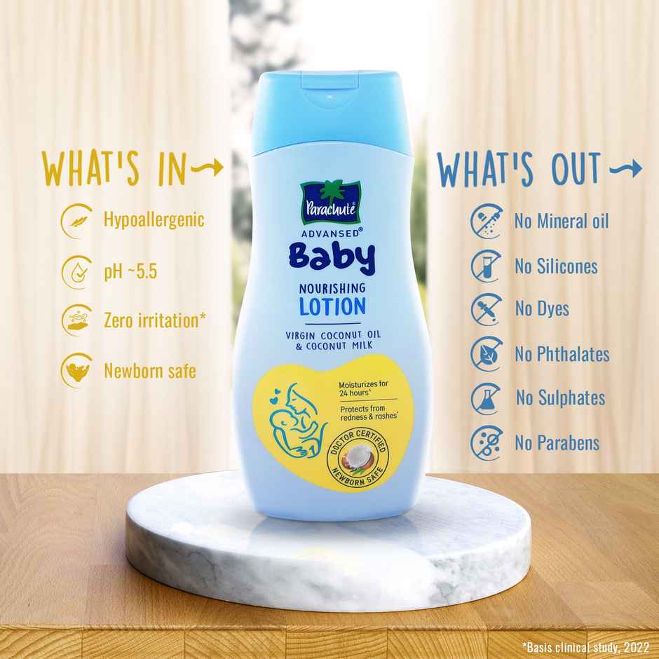 Parachute Advansed Baby Lotion For New Born Babies Virgin Coconut Oil & Coconut Milk