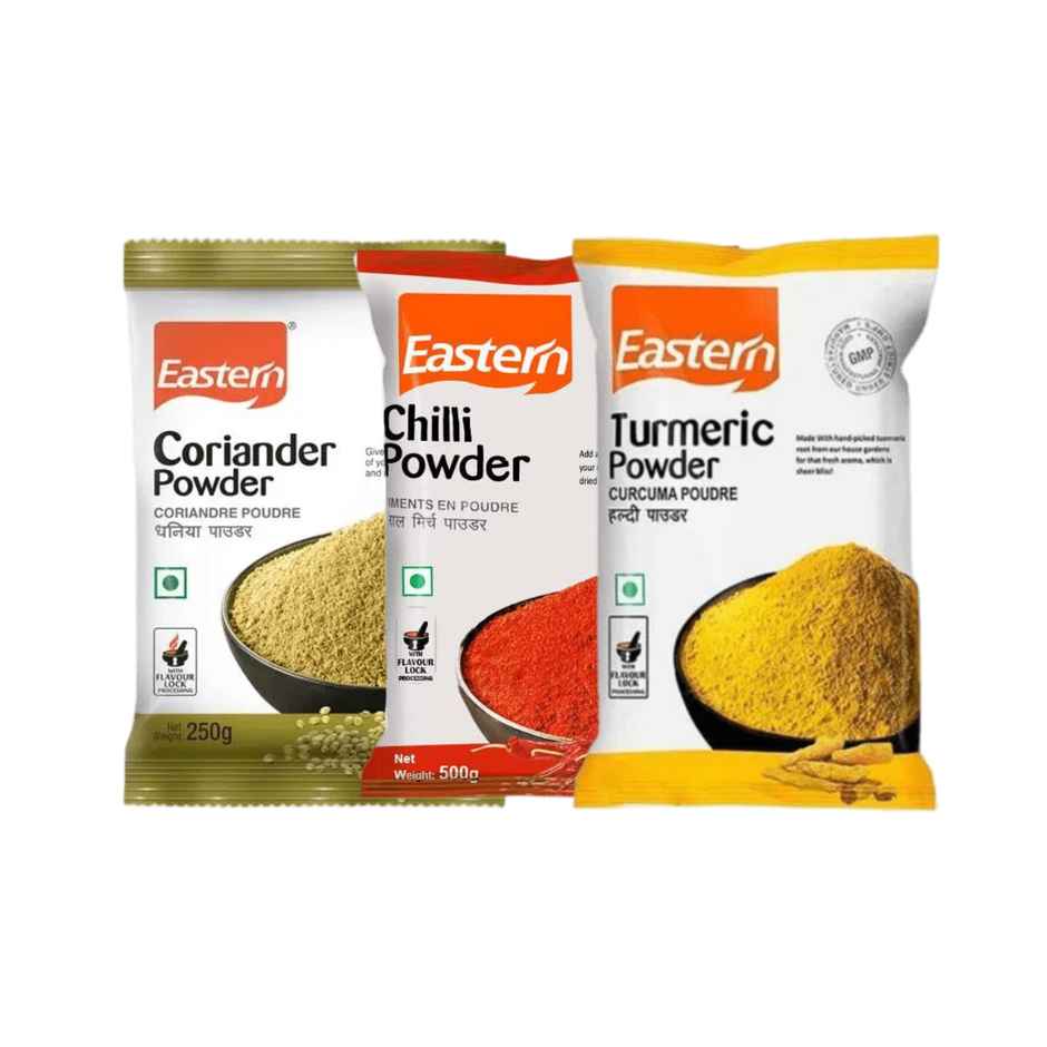 Eastern Chilly Powder 500gms, Coriander Powder 250gms & Turmeric Powder 250gms Combo