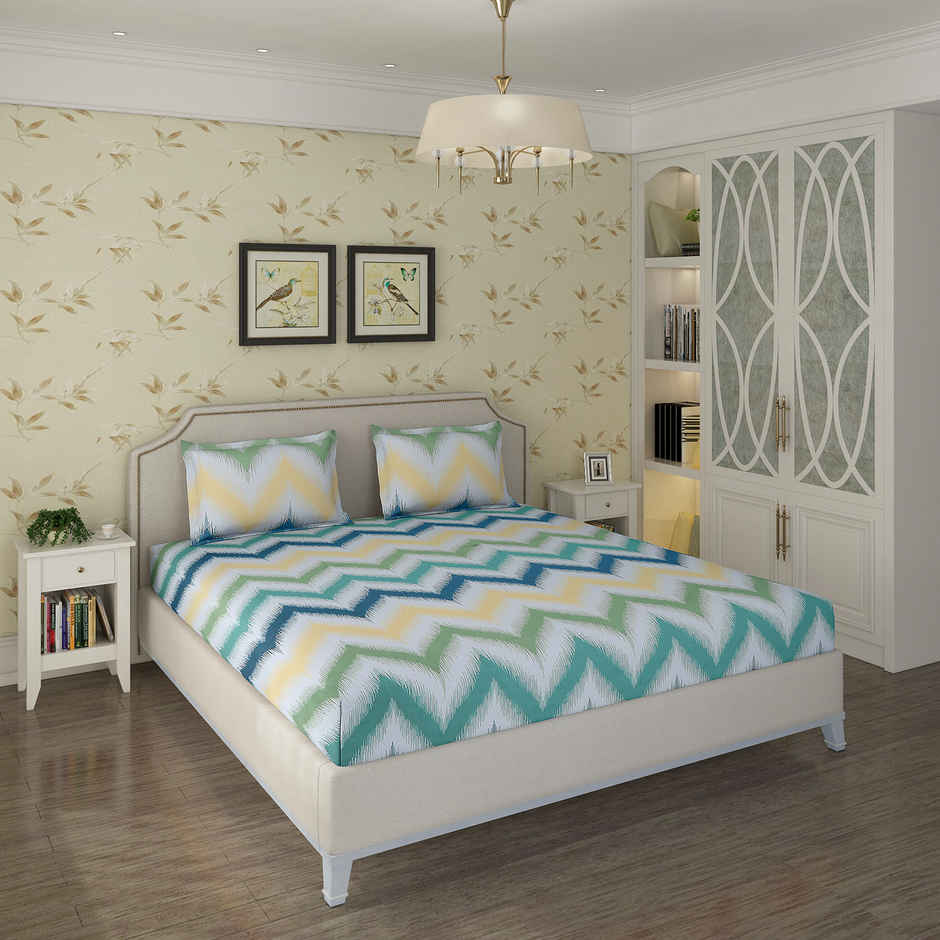 Status Cotton Feel Double Bedsheet 230 Cm x 210 Cm - Dsn-1