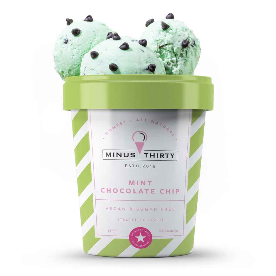 MINUS THIRTY Mint Chocolate Chip Vegan & Sugar Free