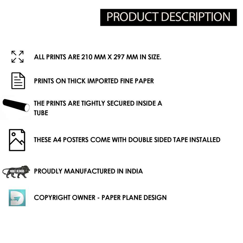 Paper Plane Design Vaastu Wall Poster | Set Of 6 | Size 29 x 21 cm | D25