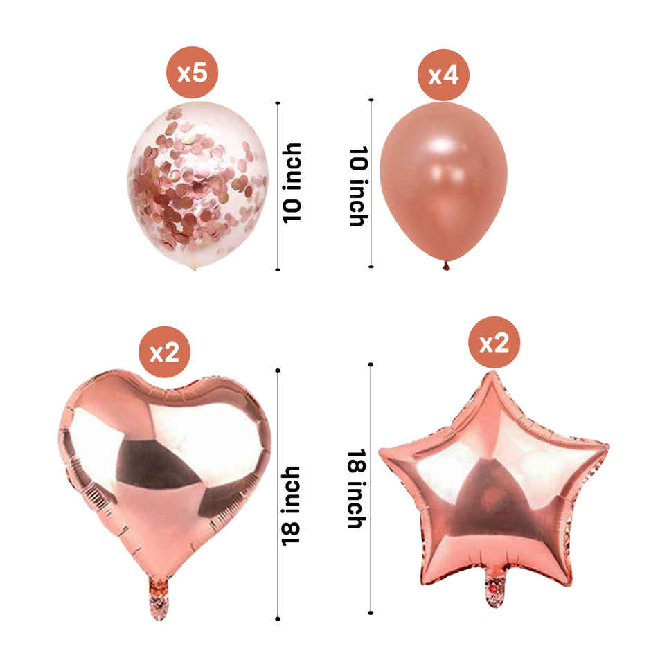 Decoration Rose Gold Balloon Combo | Party Propz