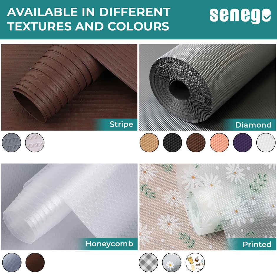 Senego Anti Slip Mat 3m Petal Print Shelf Drawer Liner | EVA, BPA Free
