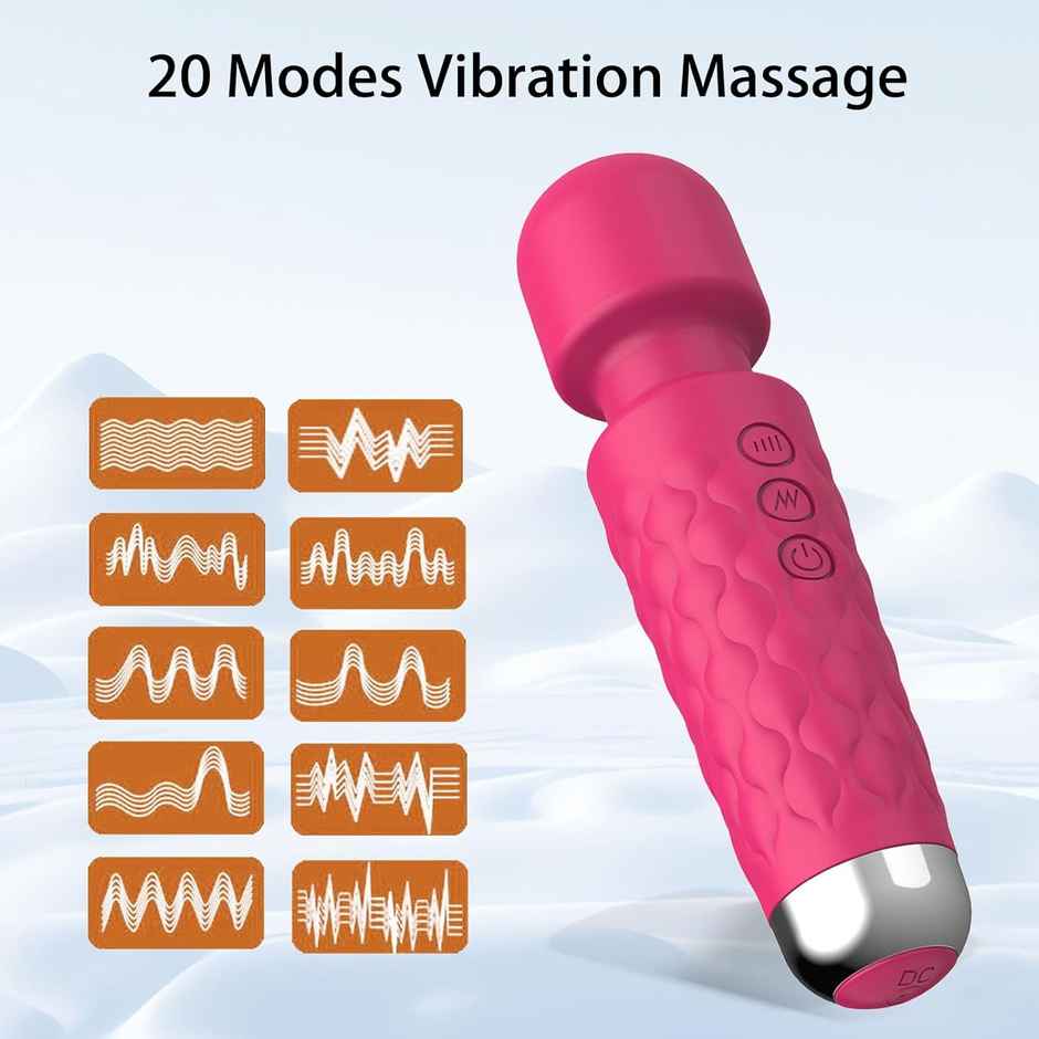 QIBOX Personal Body Massager with 20+ Vibration Patterns (Pink)