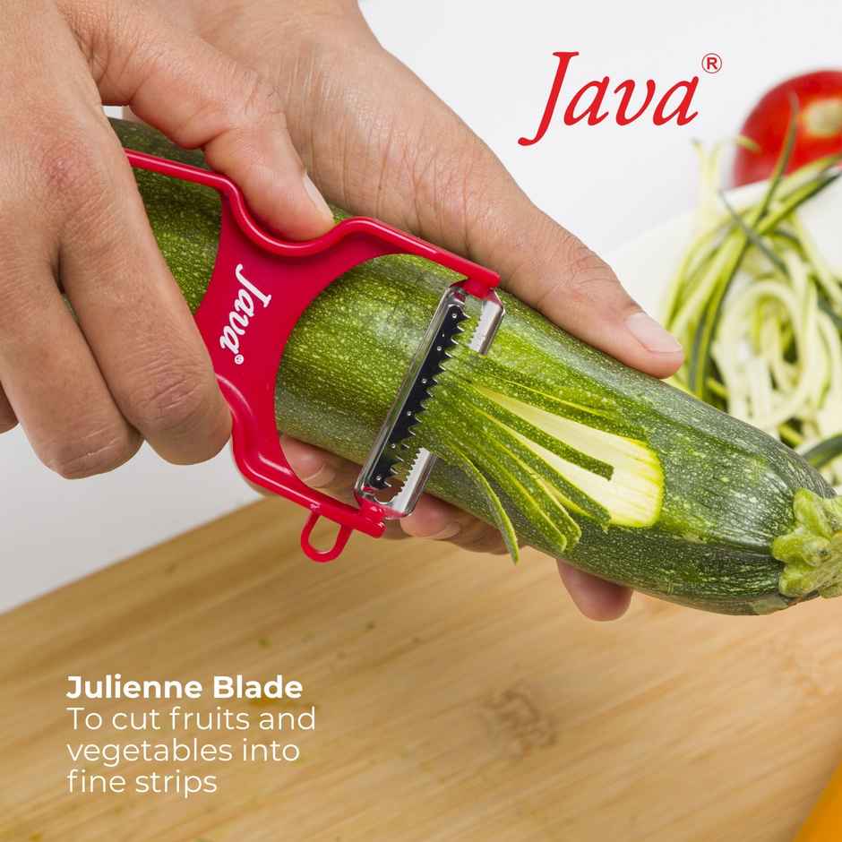 Java Rapid Stainless Steel 420 Grade Peeler 3 Pcs Set | Serrated & Julienne Blade
