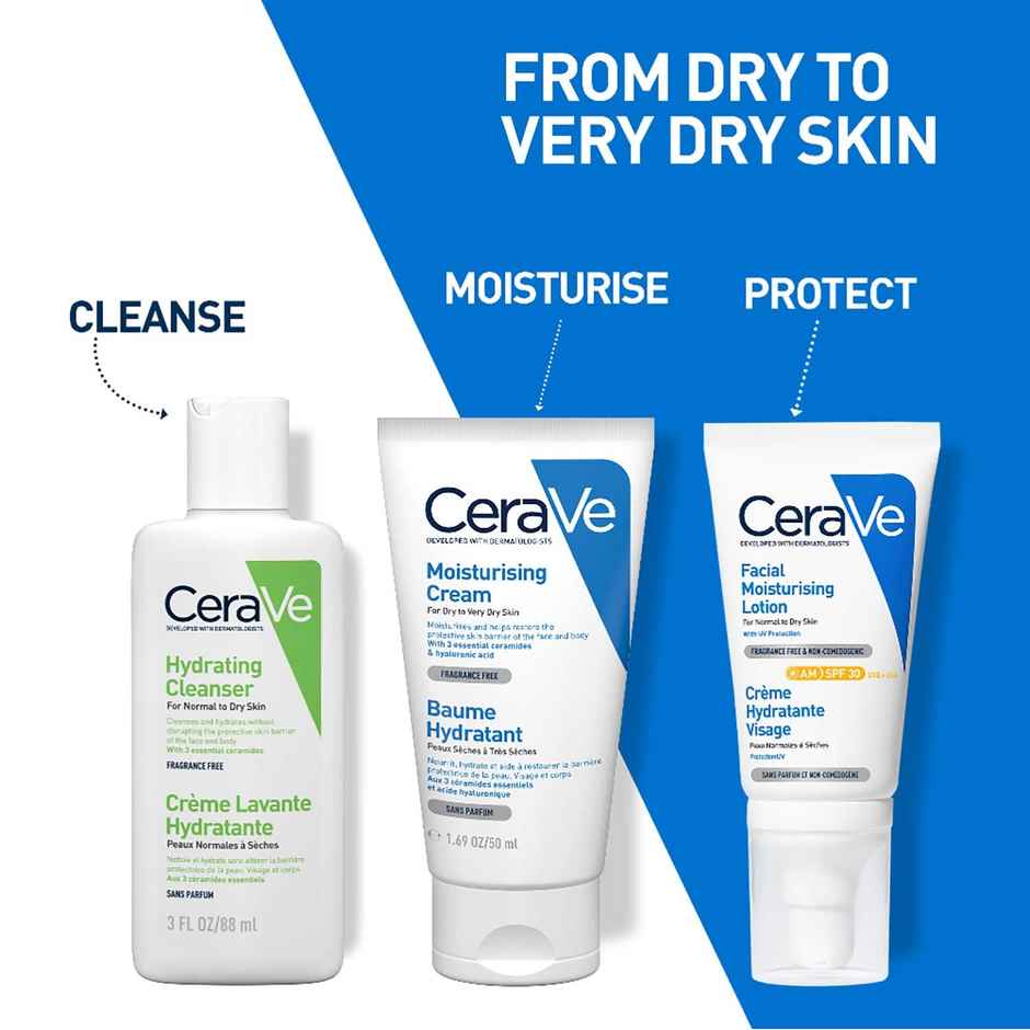 CeraVe Moisturizer Cream For Dry Skin Barrier Repair With Ceramides & Hyaluronic Acid