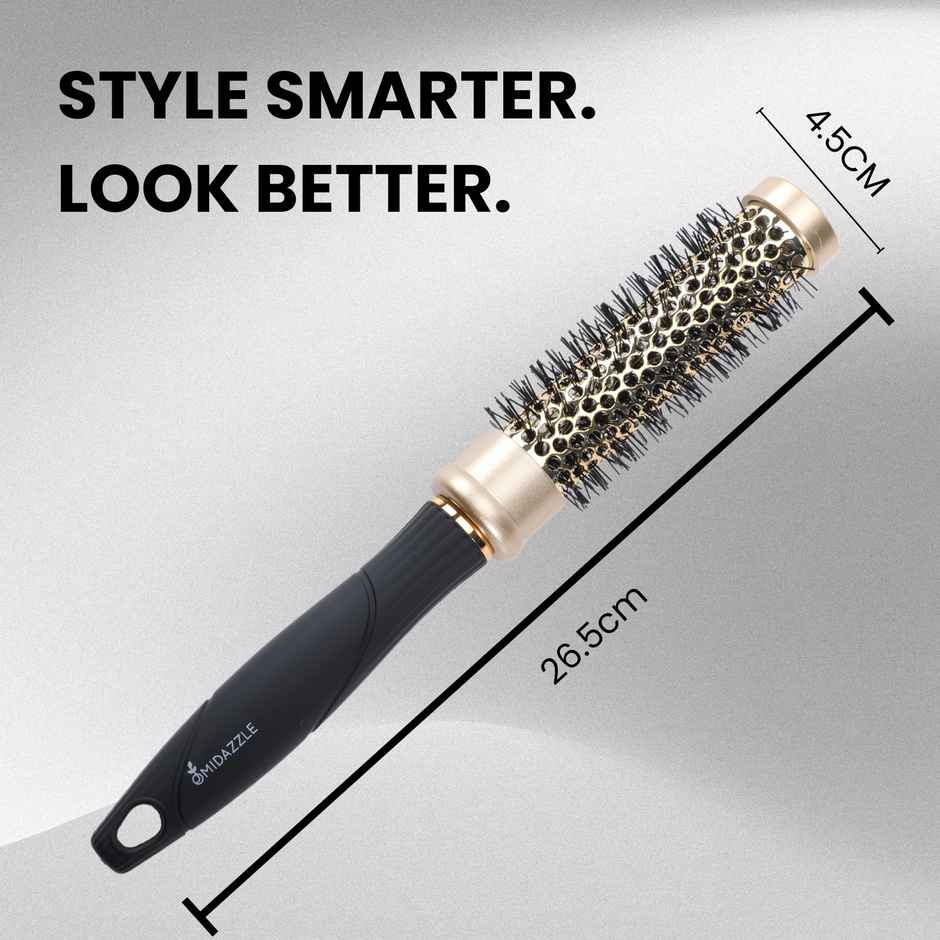 Midazzle Premium Curl Gold And Black Hair Brush | MIHB0012