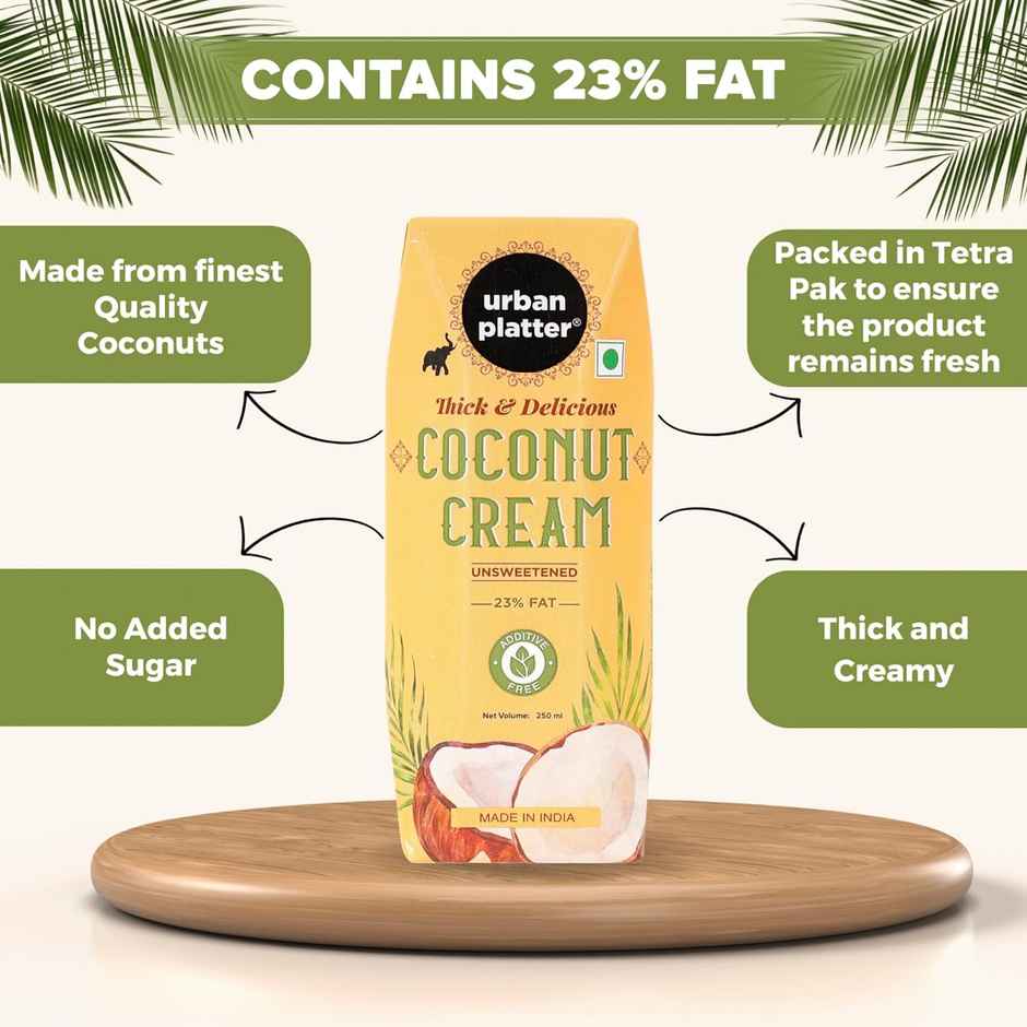 Urban Platter Unsweetened Coconut Cream