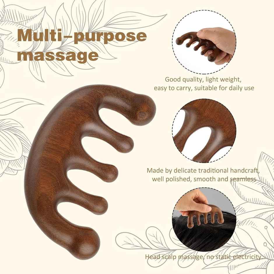 Bronson Professional Wooden Scalp Massager Comb Gua Sha For Hair Growth