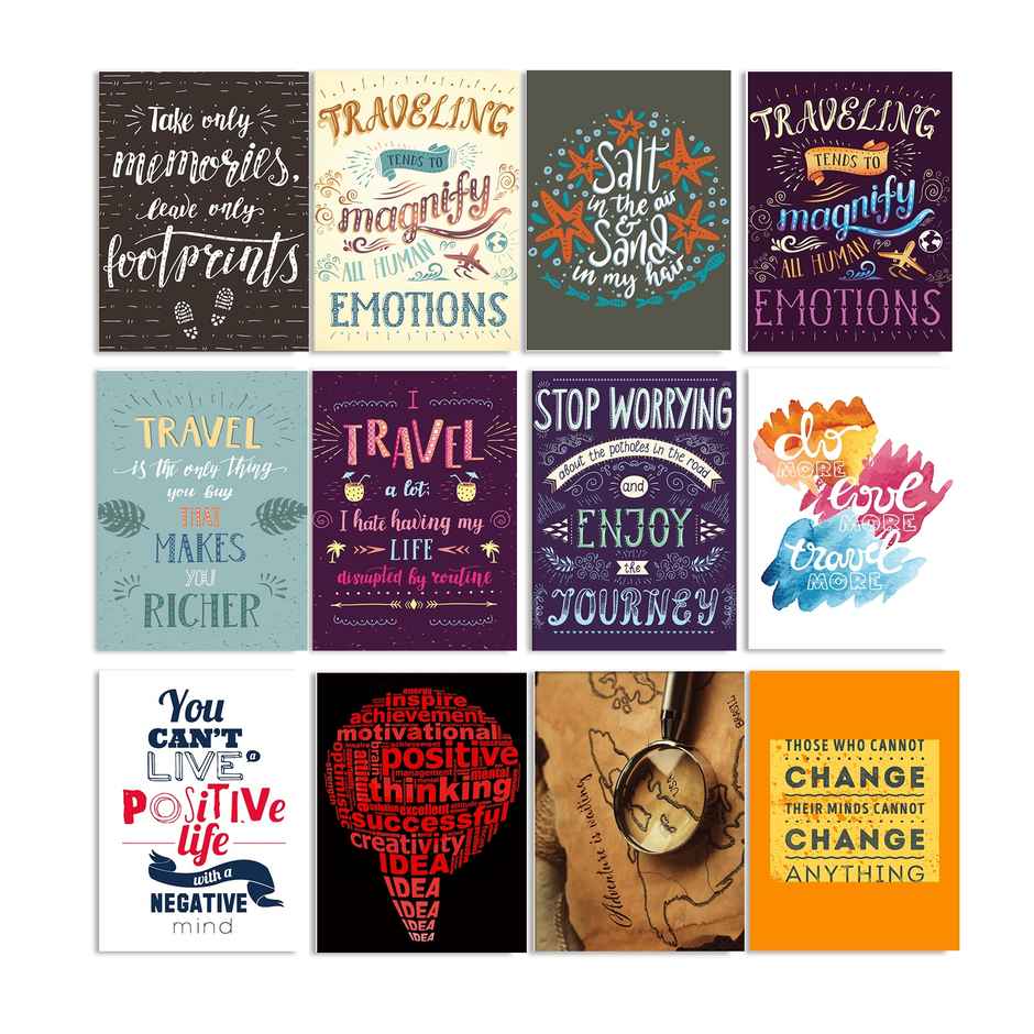Paper Plane Design Motivational Wall Posters | Set of 12 | (29 cm x 21 cm) D9