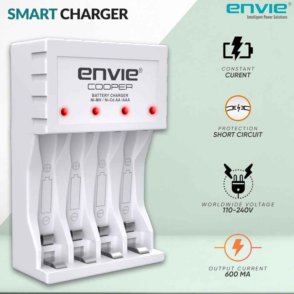 Envie (ECR 20 MC+4xAA2800) Standard Rechargeable Battery Charger for AA & AAA Ni-mh/Ni-Cd with Batteries