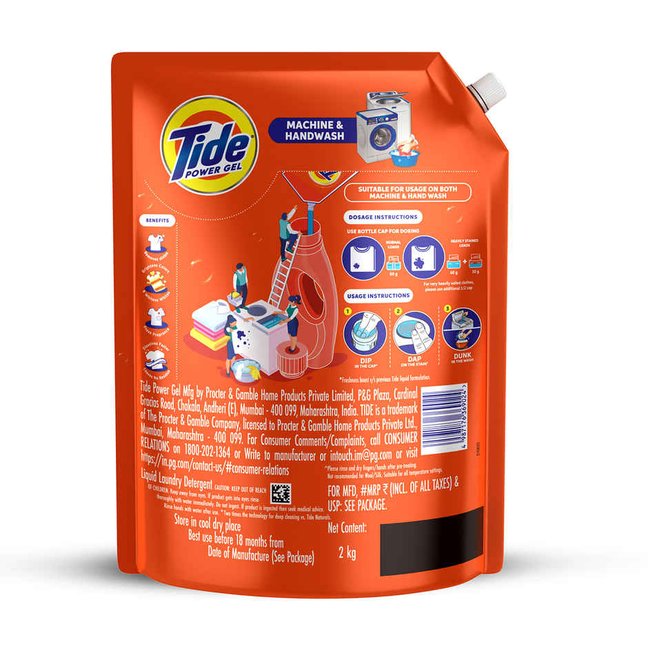 Tide Power Gel Liquid Detergent for Top Load & Front Load Washing Machine