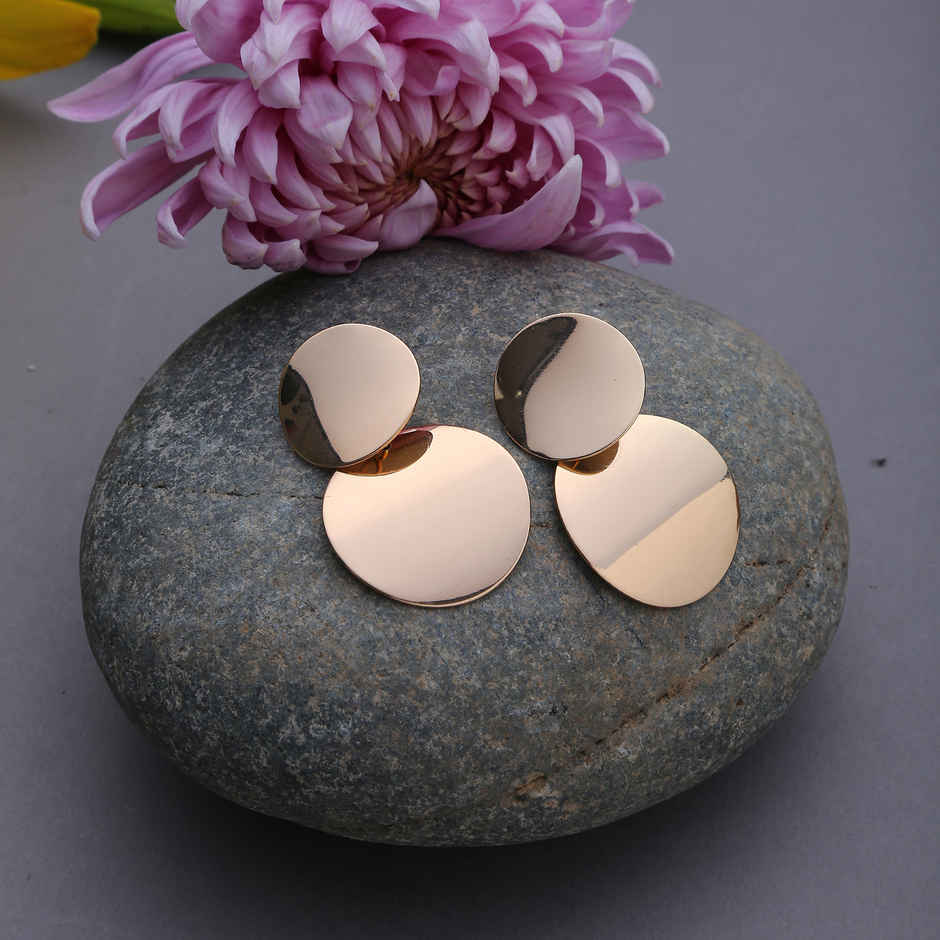 Sohi Gold-Plated Geometric Drop Earrings