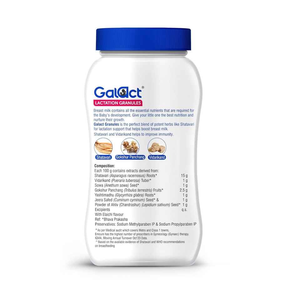 Galact Granules | Lactation Supplement with Shatavari | Elaichi Flavour