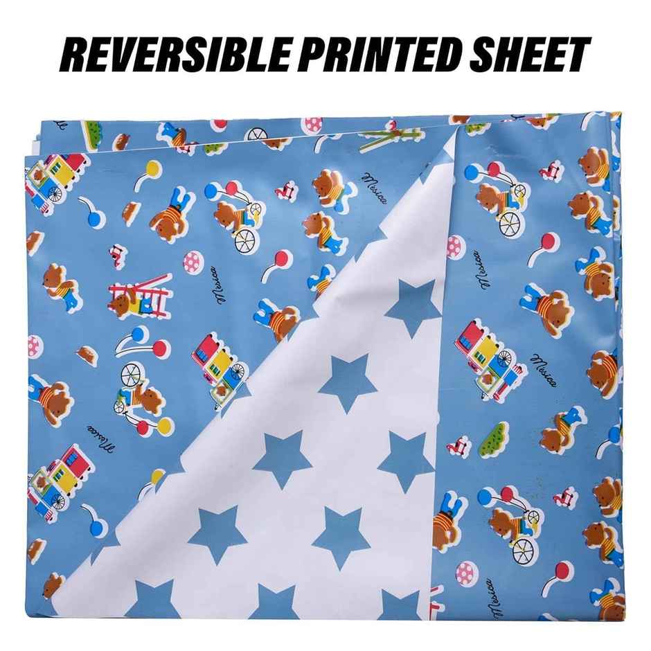 Kuber Industries Reversible Baby Plastic Sheet|Baby Crib Sheet for Baby|100x100 CM|Blue