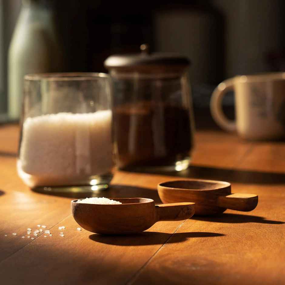 Ellementry Teak Wood Scooper Small (Set of 2)