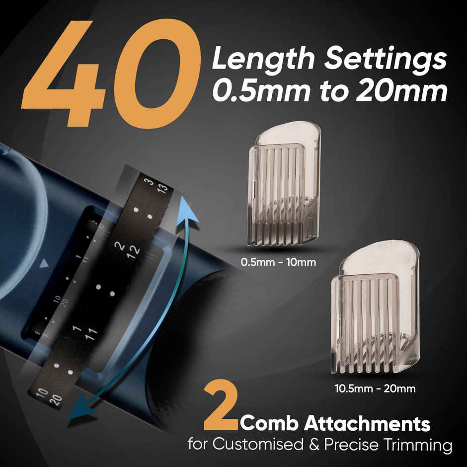 Vega SmartOne S2 Trimmer for Men with 160 mins Runtime, USB Type C, IPX7 Waterproof (VHTH-31)