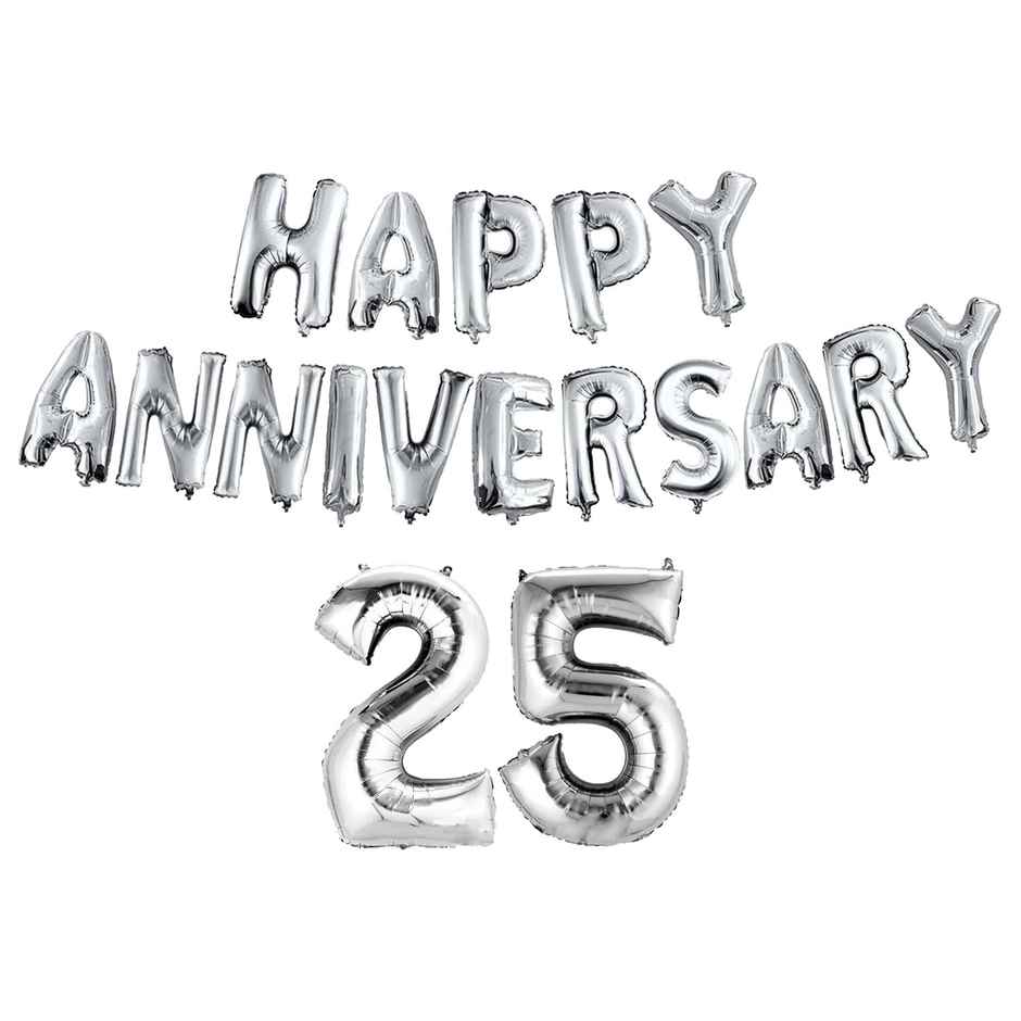 Party Propz 25Th Anniversary Decoration Items - 25Th Happy Anniversary