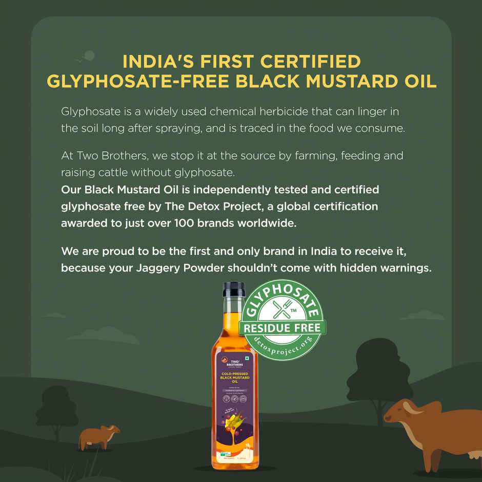 Two Brothers Black Mustard (Sarson) Wood Pressed Oil Single-filtered | Plastic Bottle