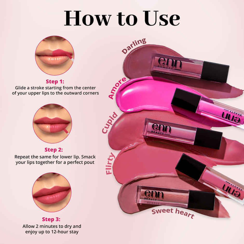 Enn Beauty Semi-Matte Liquid Lipstick Kit - Pretty Pinks