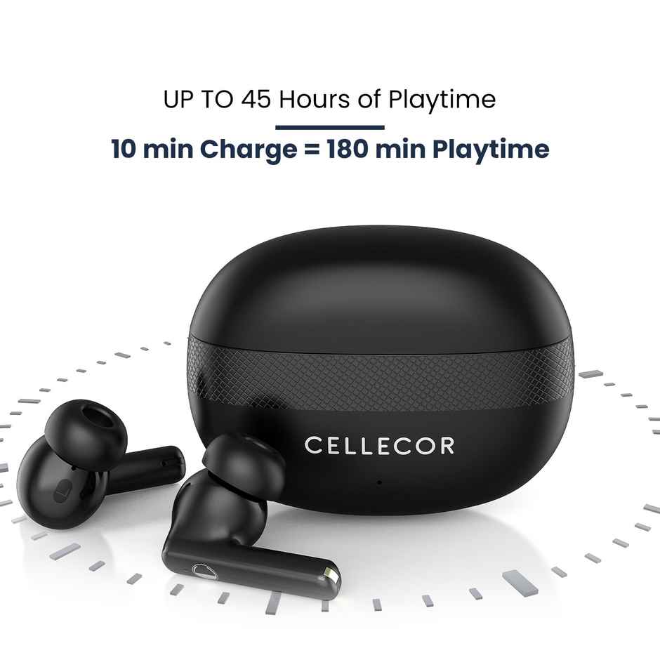 Cellecor Bropods C105 Tune Tws Noise Cancellation 50ms Low Latency Fast Charging - Type-c - Black