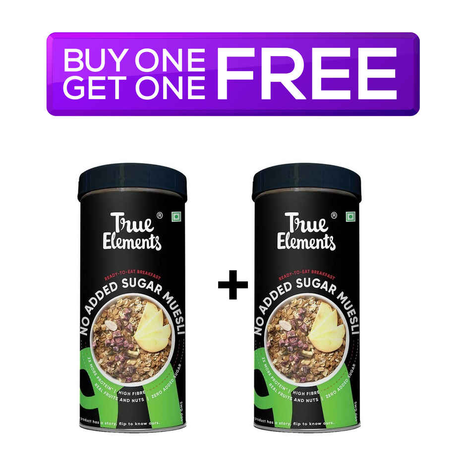 True Elements No Added Sugar Muesli Fruit & Nut Muesli - Rich In Protein & Fibre Combo