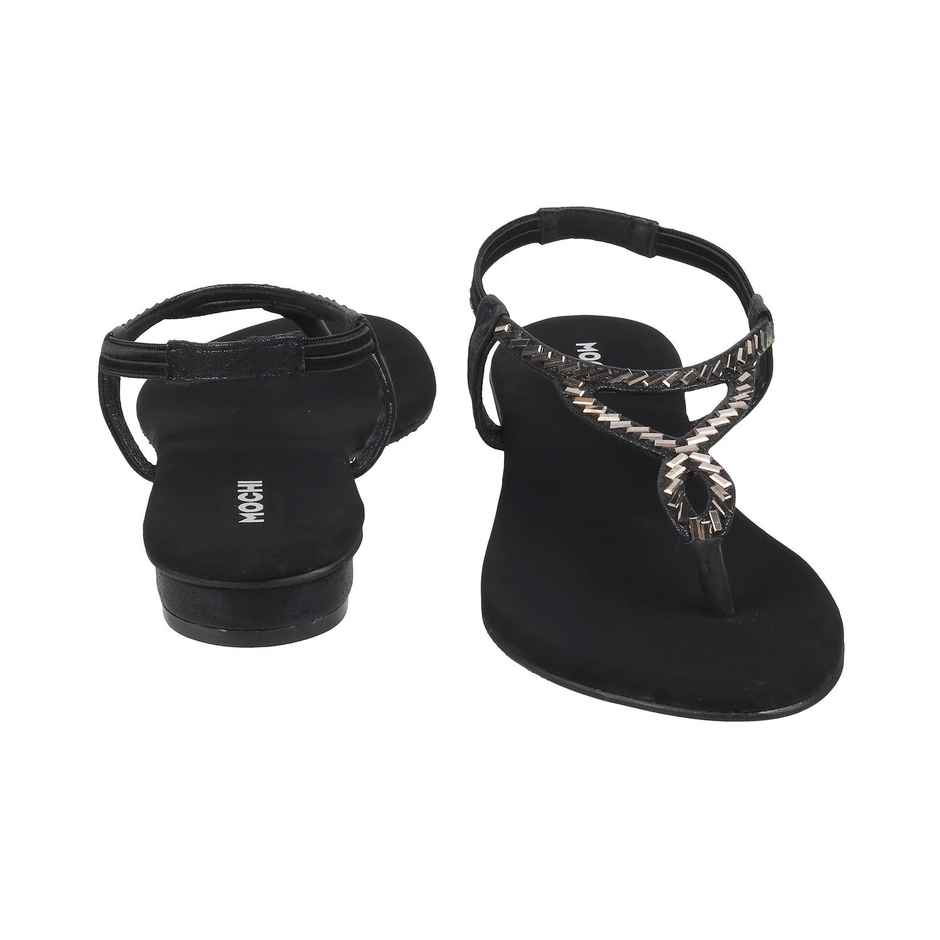 Mochi Women Black Color Sandal Ethnic Size UK 6 (35-4917)