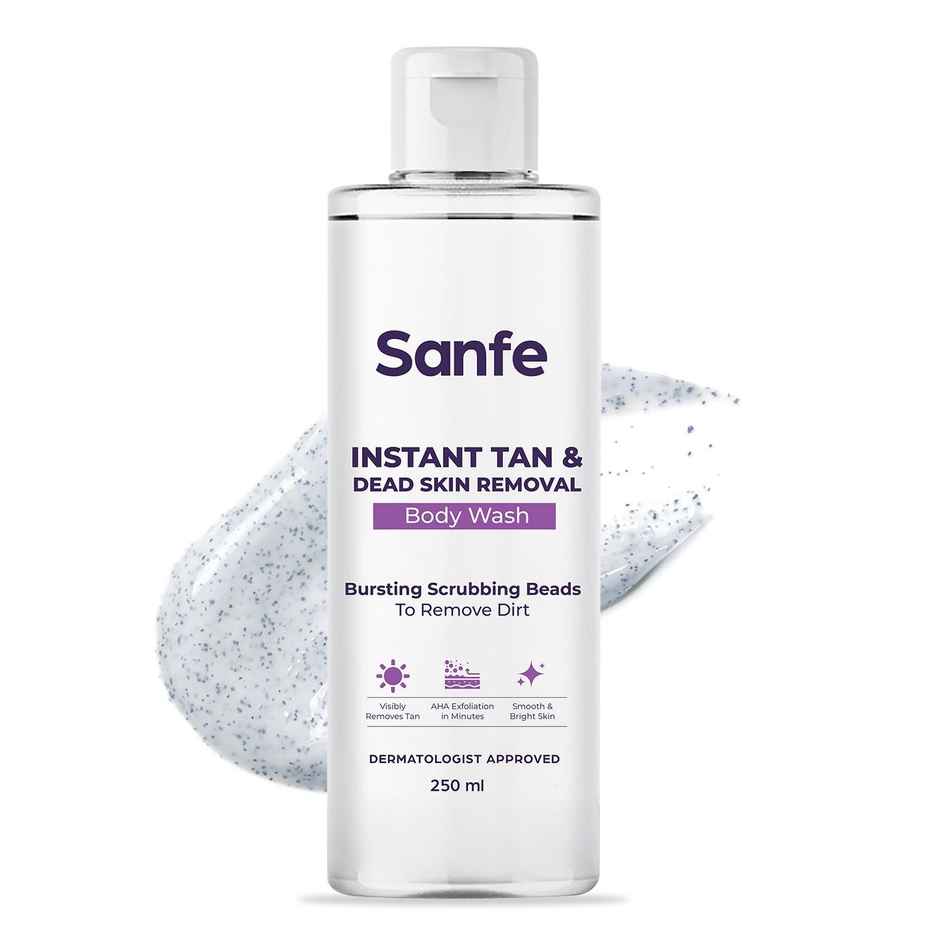 Sanfe Instant Tan & Dead Skin Removal Exfoliating Body Wash | Visibly Removes Tan