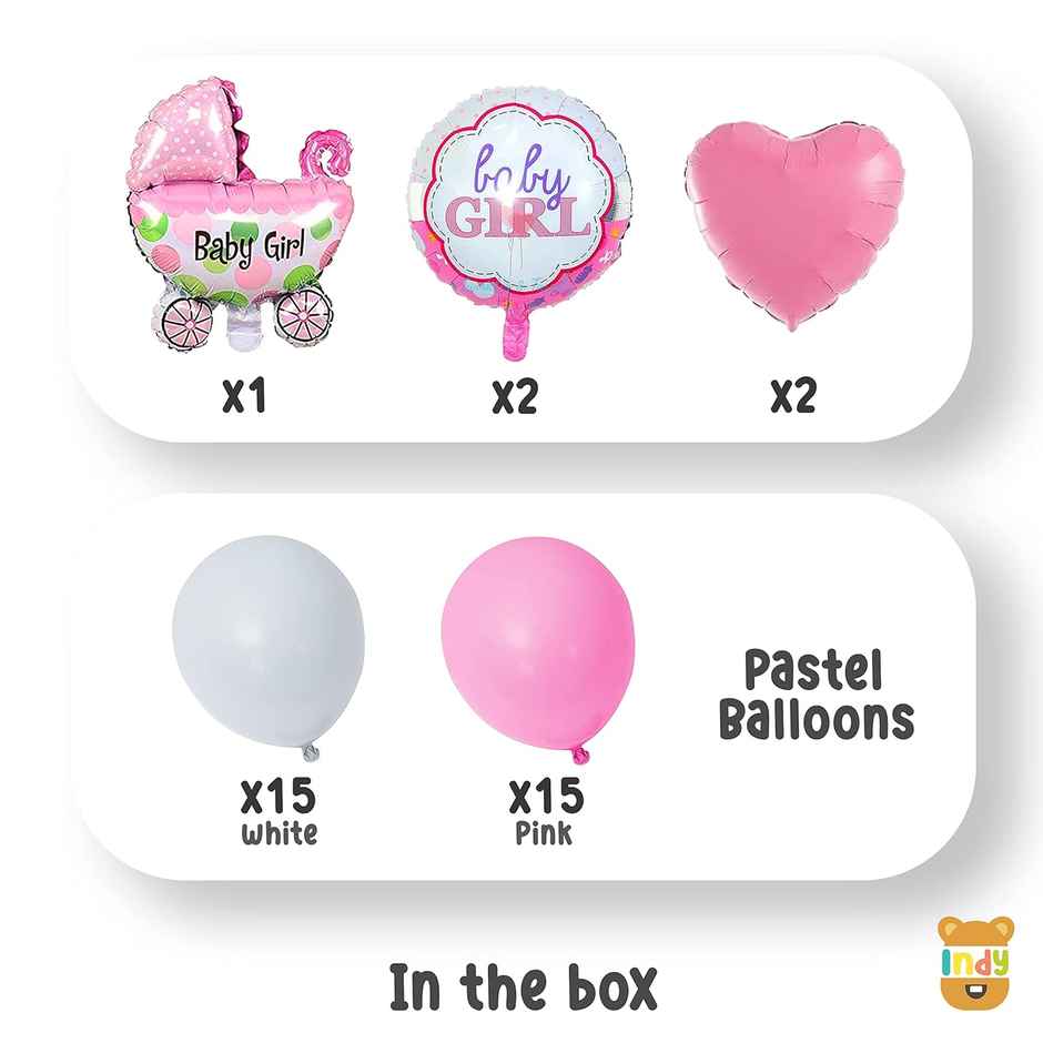 Just Party New Born Baby Girl Balloon Decoration Kit