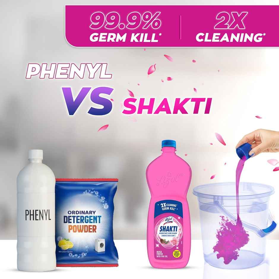 Lizol Rose Fresh Shakti Disinfectant Floor Cleaner Combo