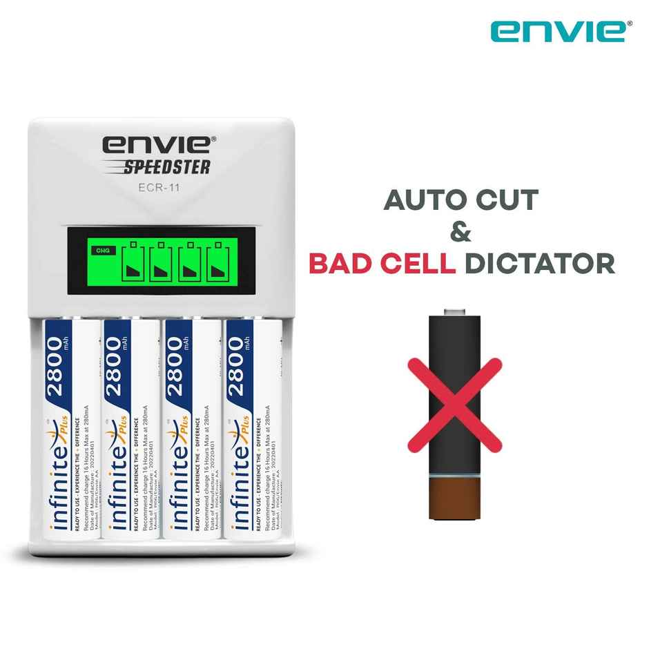 Envie Ecr11Aa28004Pl Speedster Rechargeable Batteries Charger For AA & AAA With 4 x 2800 mAh Battery