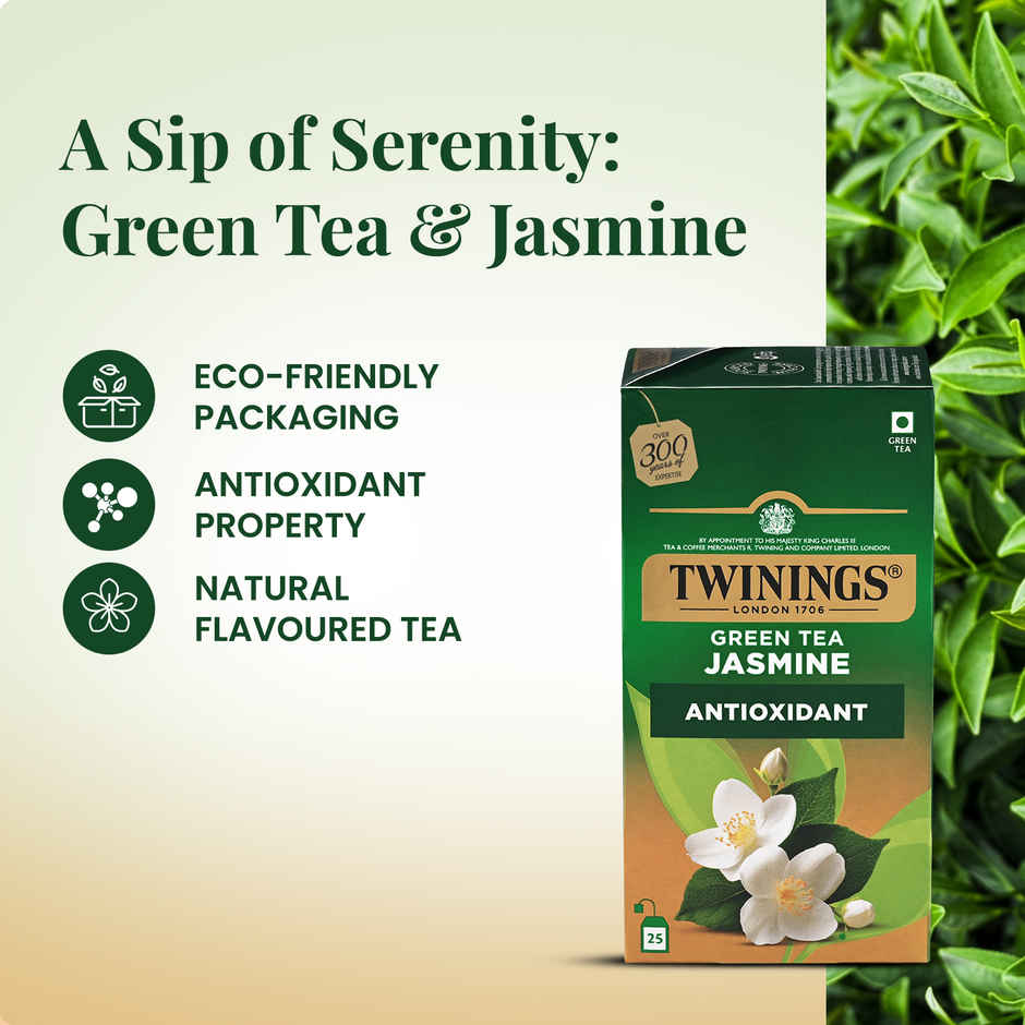 Twinings Green Tea Jasmine | 25 Teabags | Pure Elegance | Smooth & Floral