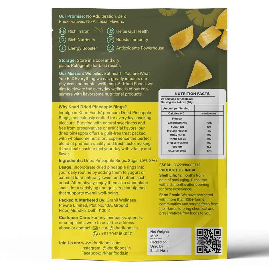 Khari Foods Pineapple Ring Dried