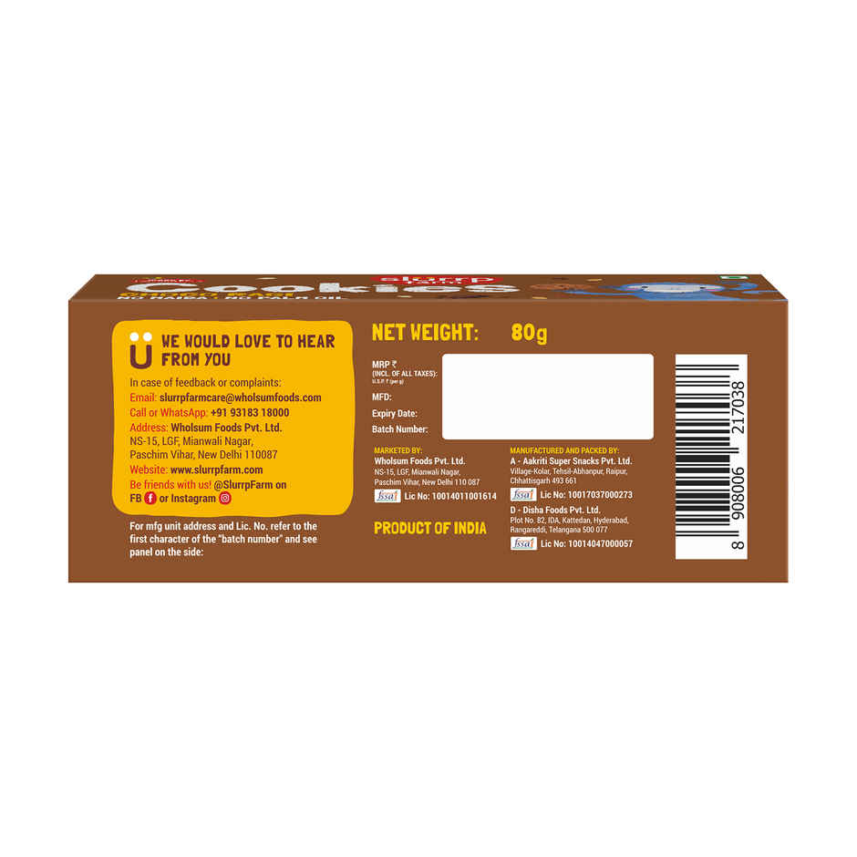 Slurrp Farm No Maida No Palm Oil Choco Ragi Cookies | Yummy Biscuits For Kids | Combo