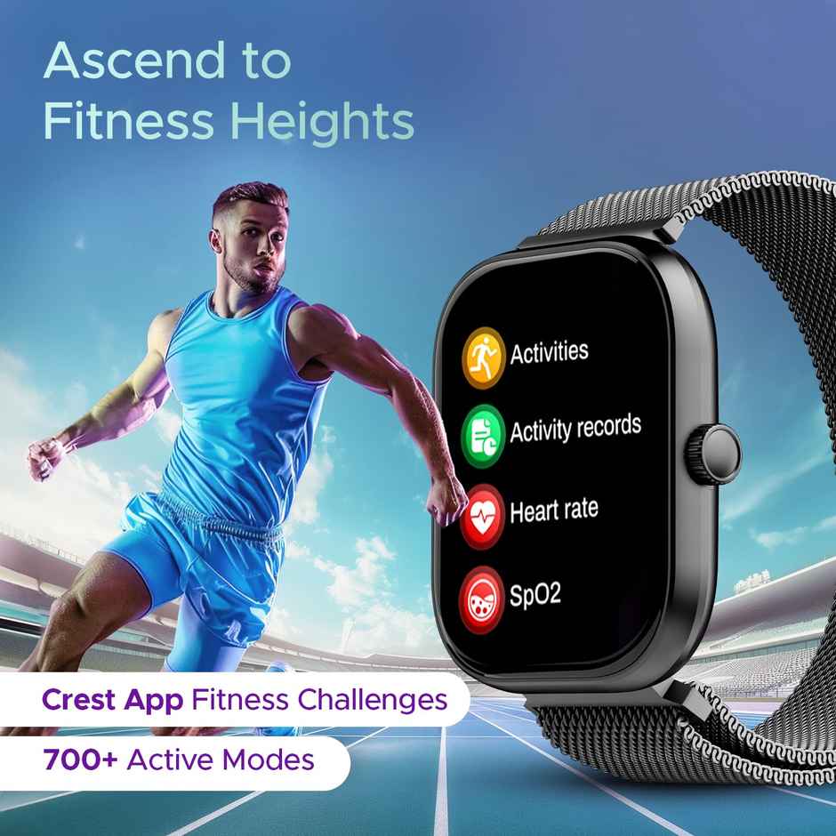 boAt Wave Sigma 3 Smart Smartwatch | 2.01" Display | BT Calling - Metal Grey