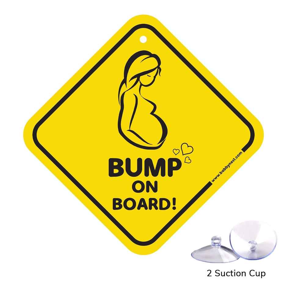 TiyuTrendzz Baby On Board (Baby Bump) Car Adorable Design Self Adhesive Sticker Xlarge 7X7 Inch
