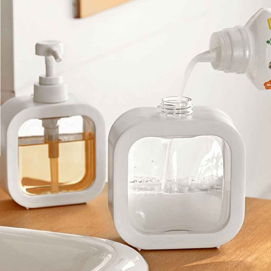 Perpetual Plastic Soap Dispenser | 400 ml | White | Pack of 2
