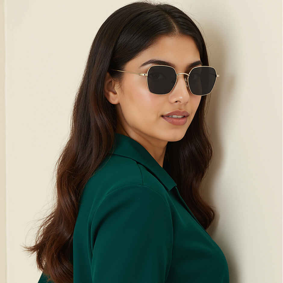 Vincent Chase by Lenskart Unisex Polarized Geometric Sunglasses | Medium | Silver & Grey