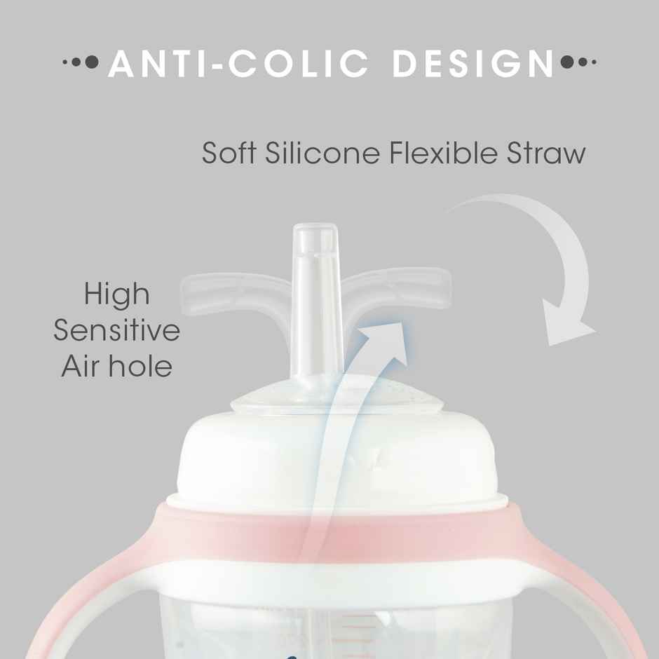 R for Rabbit Premium Baloo Baby Straw Sipper Bottle ( 300 ml Pink)