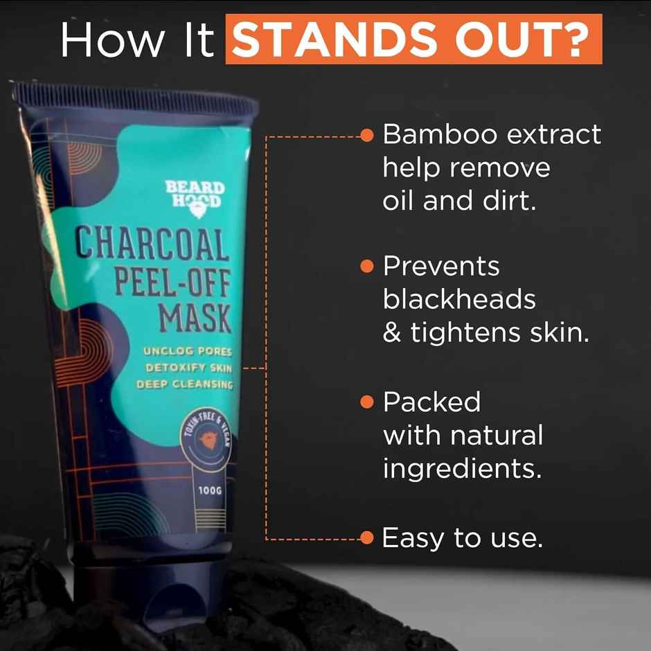 Beardhood Charcoal Peel Off Face Mask