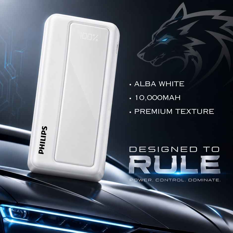 Philips DLP1711NW/94 10000mAh 22.5W Max Fast Charging Power Bank with Digital LED Display