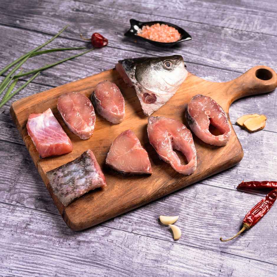 Relish Rohu Curry Cut With Head(500gms) & Relish Roopchand / Rupchanda Steaks(540gms) Combo