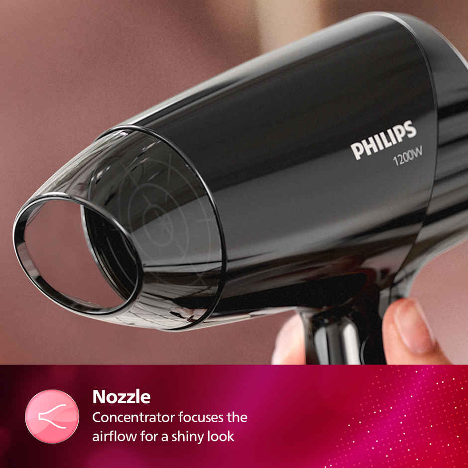 Philips Hair Dryer|3 Heat Settings & Cool Air Function|1200W|ThermoProtect Technology|BHC010/10