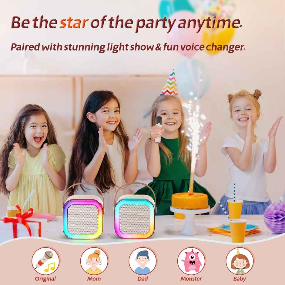 Kidara Karaoke Bluetooth Speaker with Mics (Multicolour)