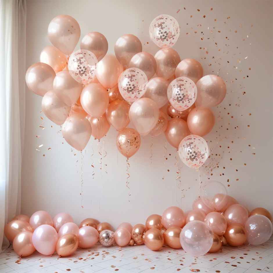 Party Propz Rose Gold Balloon Combo Set Of 25