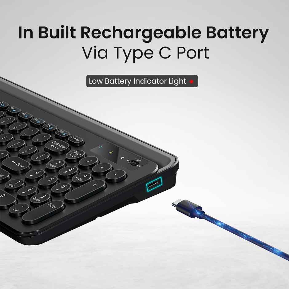 Portronics Bubble 3.0 Wireless Keyboard with Copilot AI | 2.4GHz & Bluetooth Connectivity