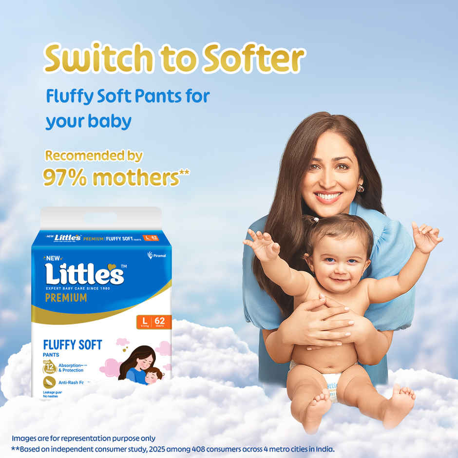 Littles Expert Baby Care Comfy Baby Diapers | Pant Style | L | 62 pcs