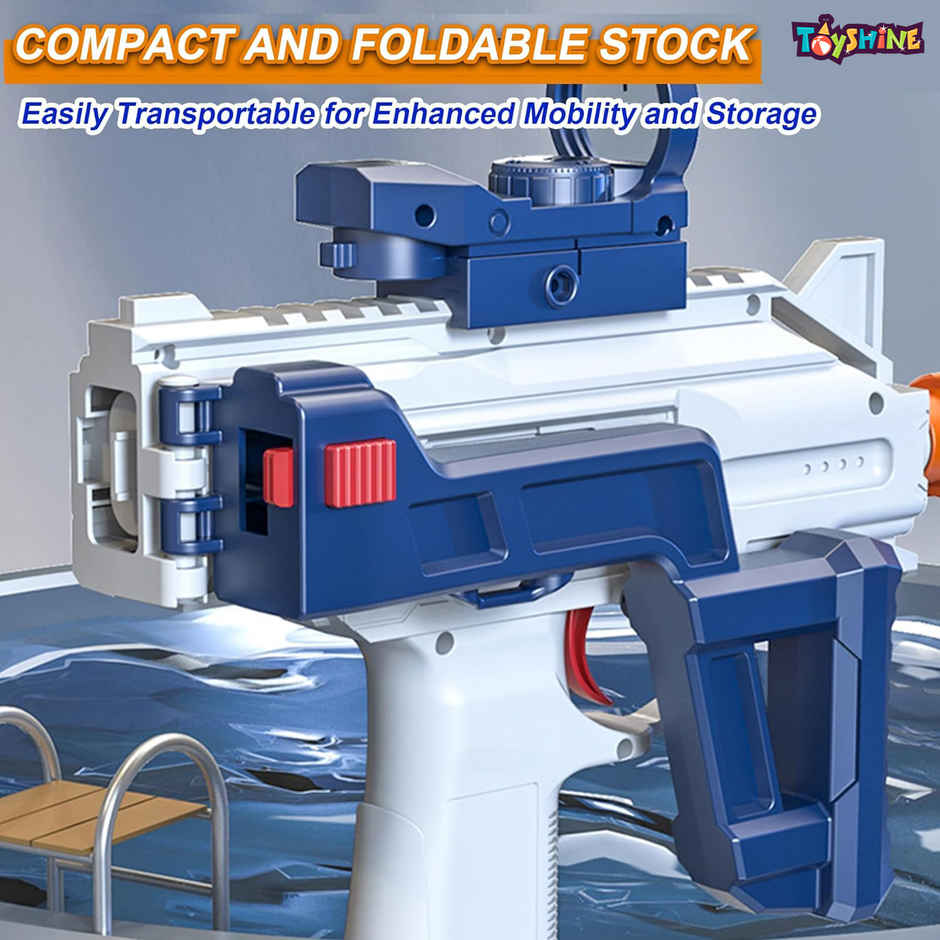 Uzi Style Electric Water Gun | Holi Special | 30 to 35 ft | Rechargeable | Toyshine